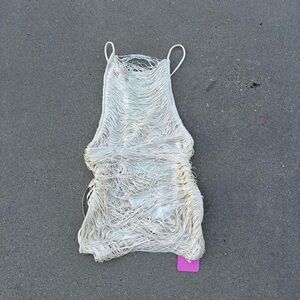 Edikted Cream Fringe Cover-Up